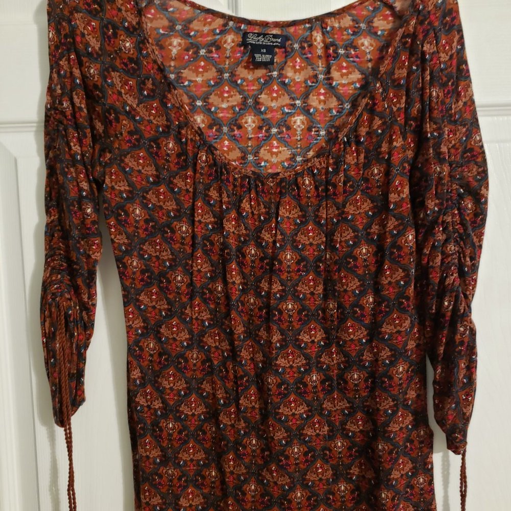 Lucky Brand Multi Color Print Top Size XS